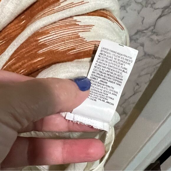 LUCKY BRAND DRESS GRECIAN BEADED COLLAR IKAT KNIT SKIRT STRIPED BODICE T BACK M - Picture 7 of 9